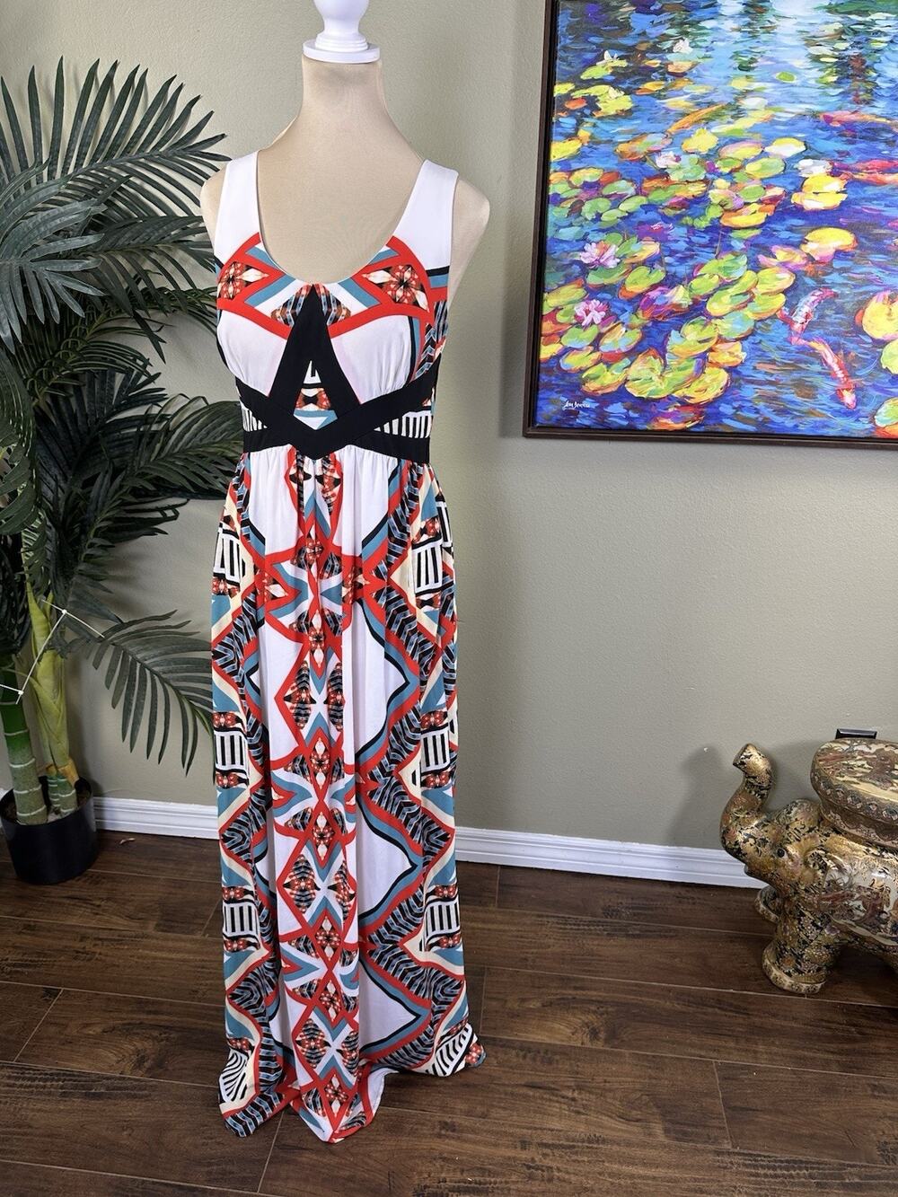XOXO Dress Vintage Medium poly Maxi beautiful 80s retro